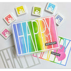 Simon Says Stamp Tall Happy Cover Wafer Die 1622md Shine On Happy Birthday Card Barb Engler
