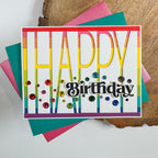 Simon Says Stamp Tall Happy Cover Wafer Die 1622md Shine On Happy Birthday Card Kristin Sluhan