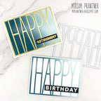 Simon Says Stamp Tall Happy Cover Wafer Die 1622md Shine On Happy Retirement and Birthday Cards Miriam Prantner