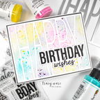 Simon Says Stamp Tall Happy Cover Wafer Die 1622md Shine On Pastel Happy Birthday Card Tracy Ware