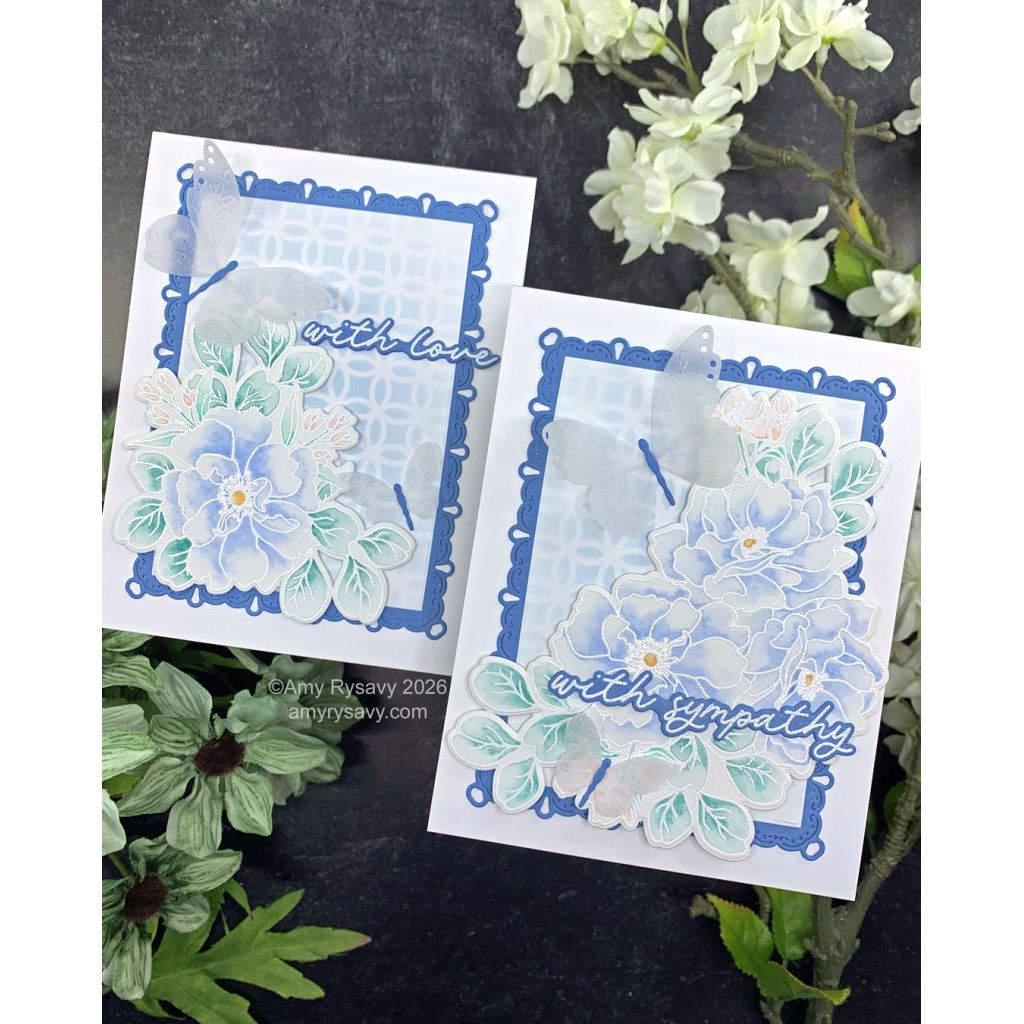 Simon Says Stamp Teardrop Pinpoint Frames Wafer Dies s1135 In My Heart with sympathy