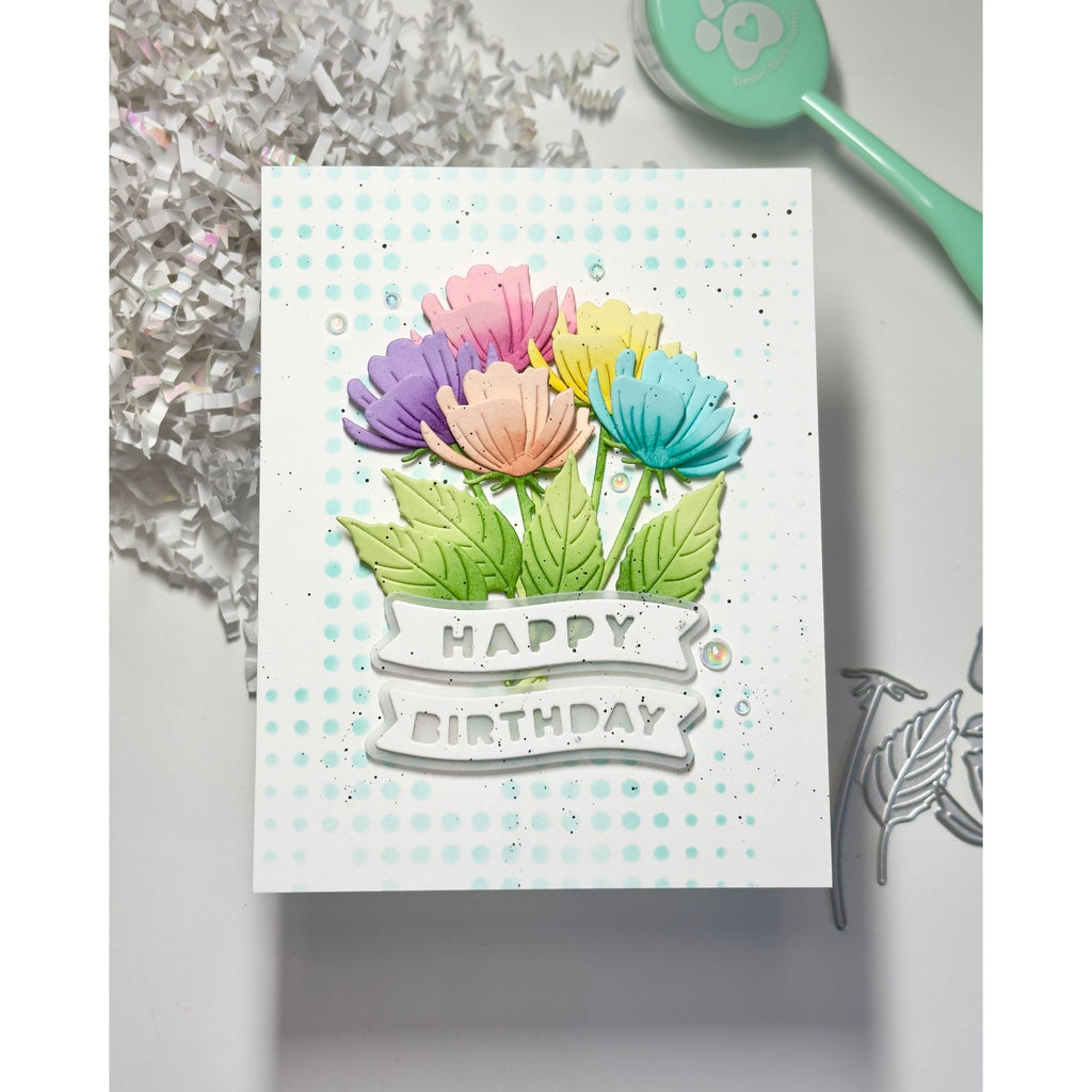 Simon Says Stamp Tender Blossom Wafer Dies s1225 Stamptember Karen Downs Birthday Cluster Card
