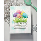 Simon Says Stamp Tender Blossom Wafer Dies s1225 Stamptember Karen Downs Birthday Cluster Card