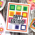 Simon Says Stamp Textured Color Cardstock Pack 3.875 by 3.875 ssstc26 Colorful Squares Birthday Card Shari Carroll | color-code:ALT01