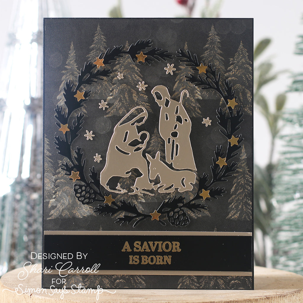 Simon Says Stamp The First Noel Wafer Dies 1832sd Shari Carroll Sacred Nativity Christmas Card 
