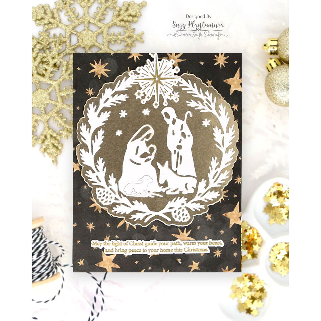 Simon Says Stamp The First Noel Wafer Dies 1832sd Suzy Plantamura Sacred Nativity Christmas Card 