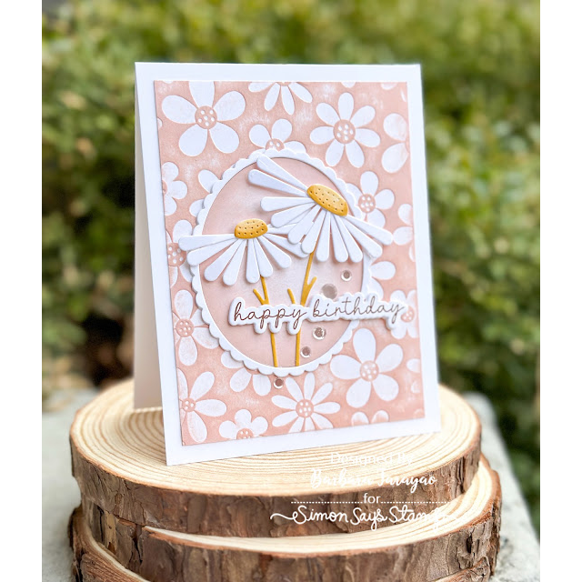 Simon Says Stamp Tilted Daisies Wafer Dies s1016 Friend Like You Soft Birthday Card Barbara Tarayao | color-code:ALT17