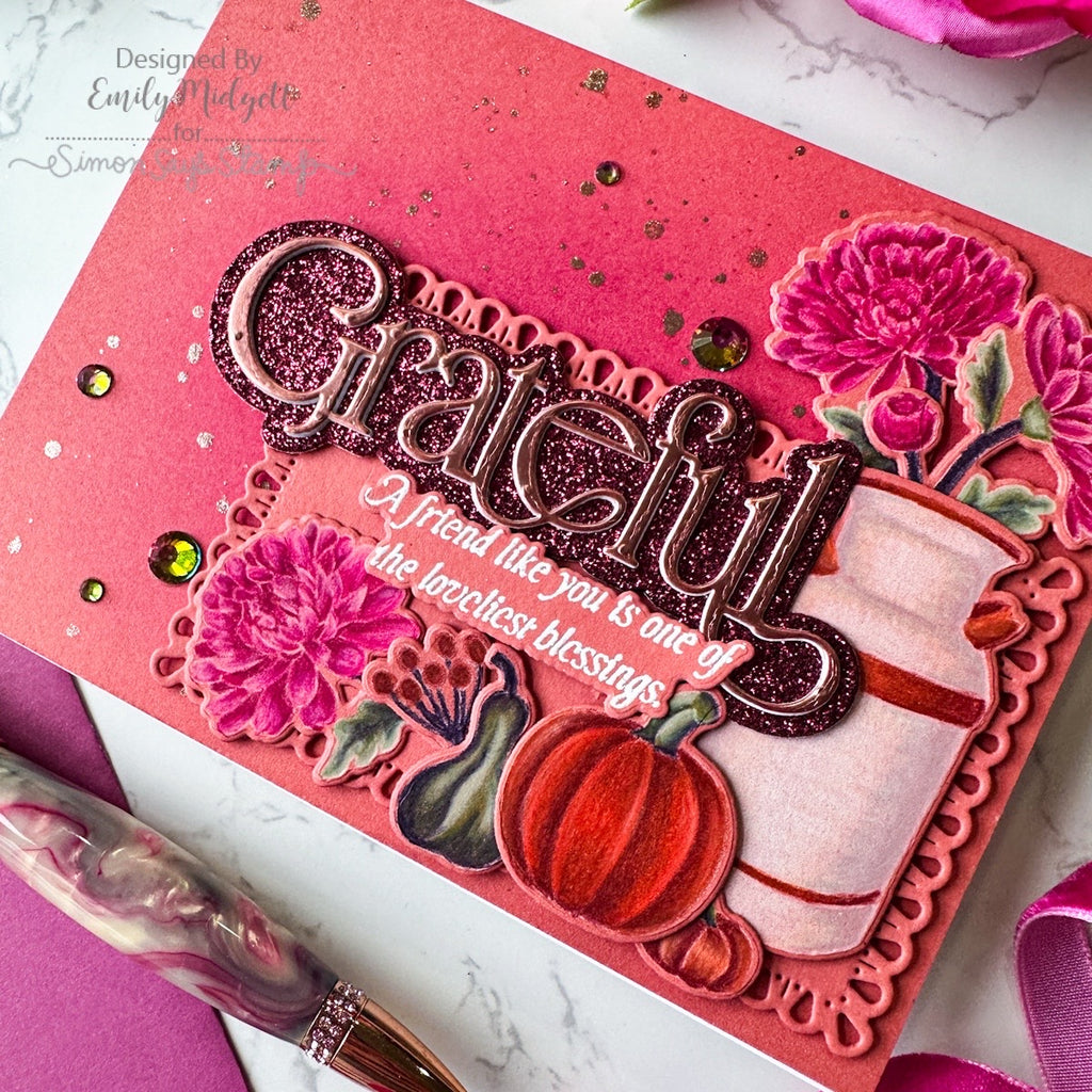 Simon Says Stamp Timeless Grateful Wafer Dies 1732sd Thankful Card Emily Midgett