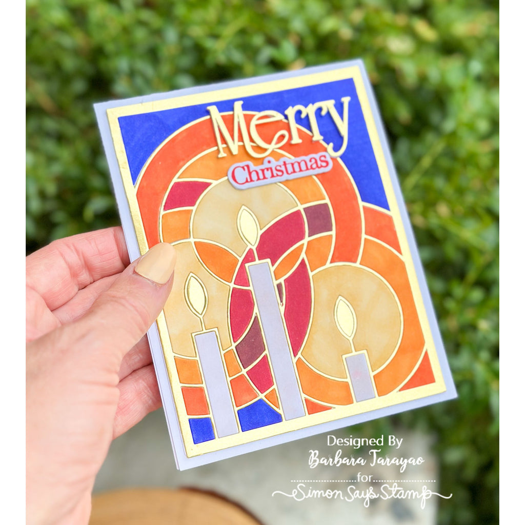 Simon Says Stamp Timeless Merry Christmas Wafer Dies 1665sd Stamptember Barbara Tarayao Candles Card