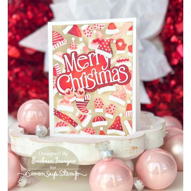 Simon Says Stamp Timeless Merry Christmas Wafer Dies 1665sd Stamptember Barbara Tarayao Holiday Mittens Card | color-code:ALT01