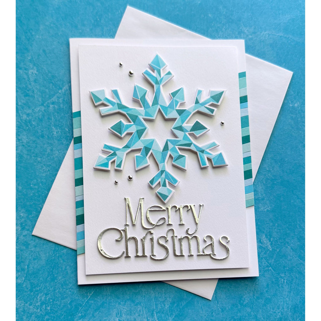 Simon Says Stamp Timeless Merry Christmas Wafer Dies 1665sd Stamptember Lisa Addesa Snowflake Card
