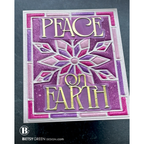 Simon Says Stamp Timeless Peace on Earth Wafer Dies 1763sd Betsy Green Purple Snowflake Card