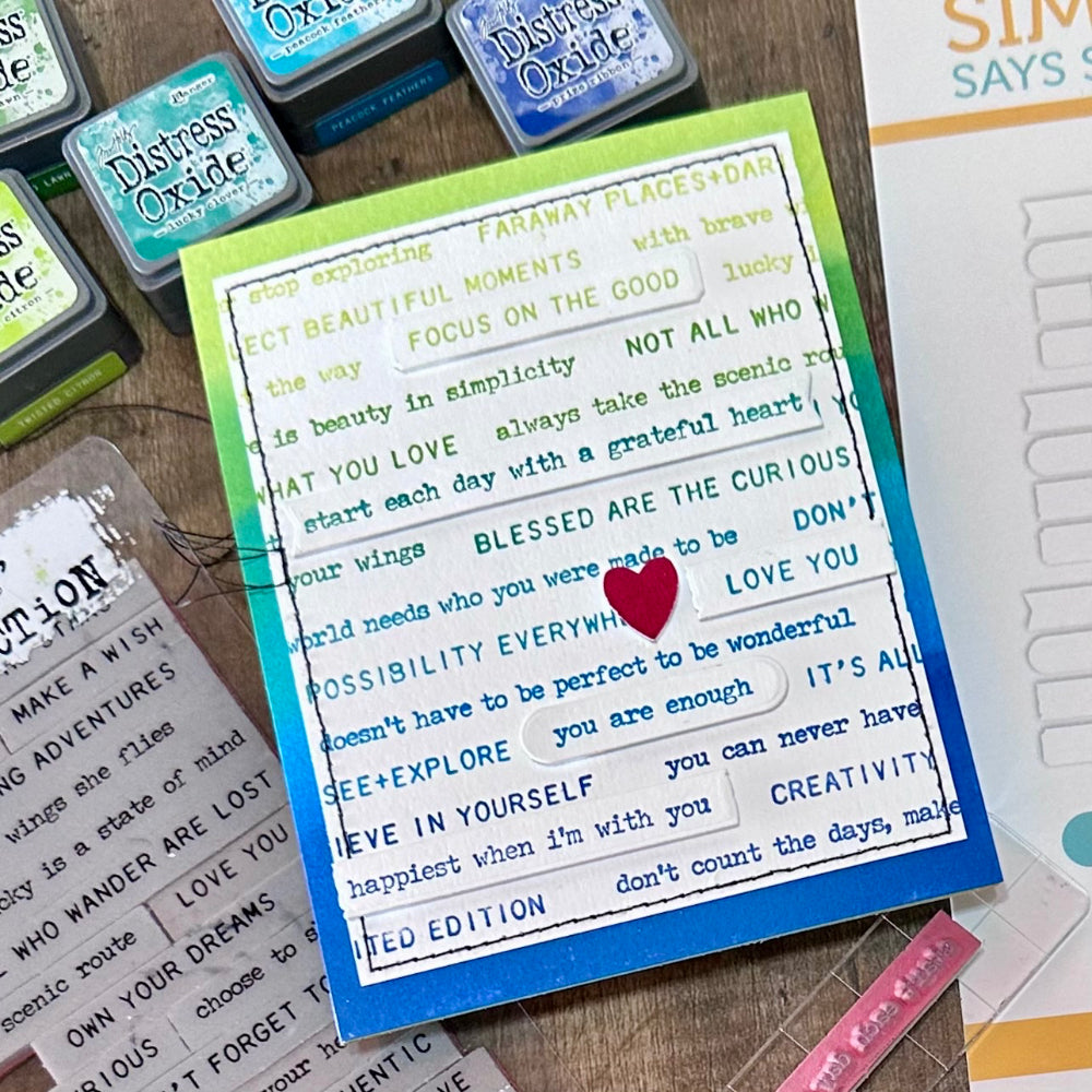 Simon Says Stamp Tiny Text Wafer Dies 394sss You Are Enough Card Richele Christensen