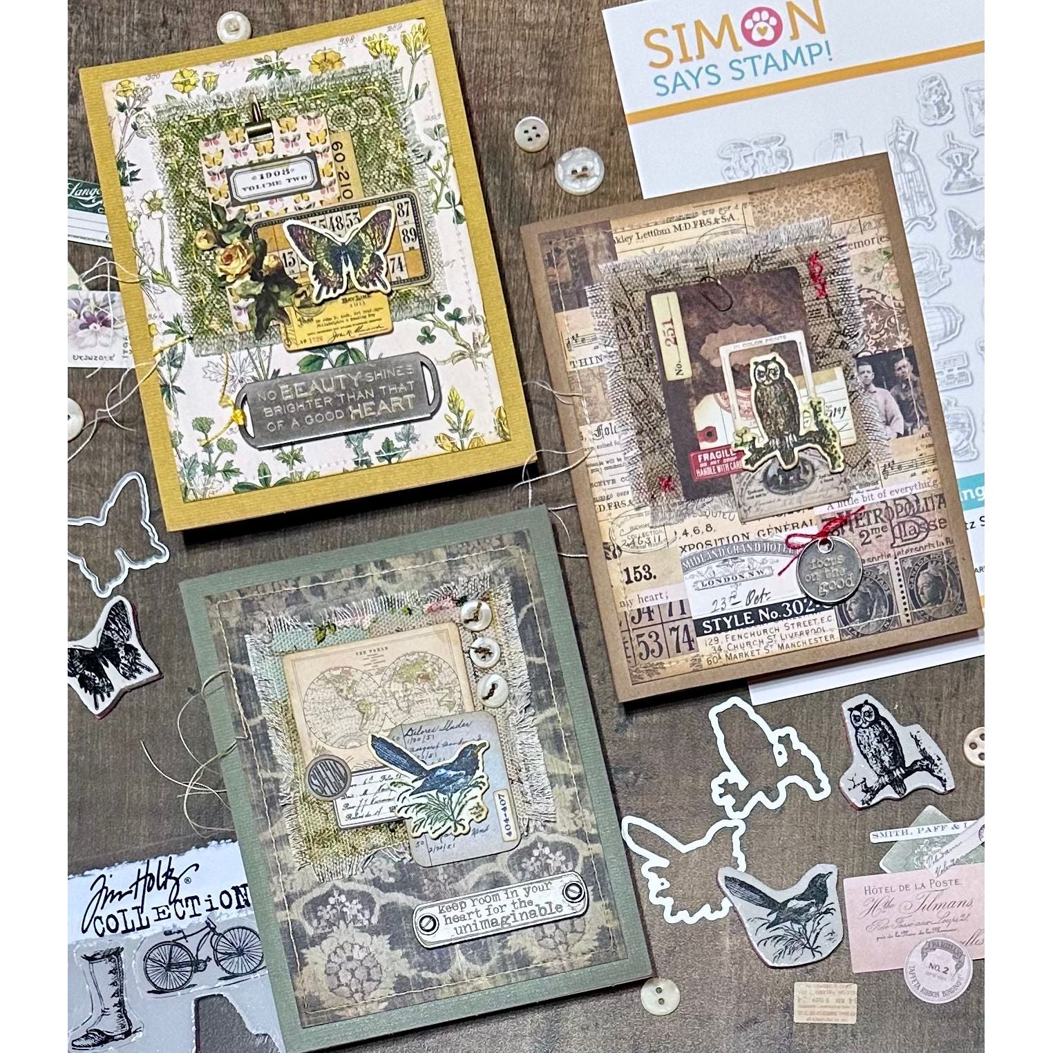 Simon Says Stamp Tiny Things 2 Wafer Dies 305sss Richele Christensen Collage Cards