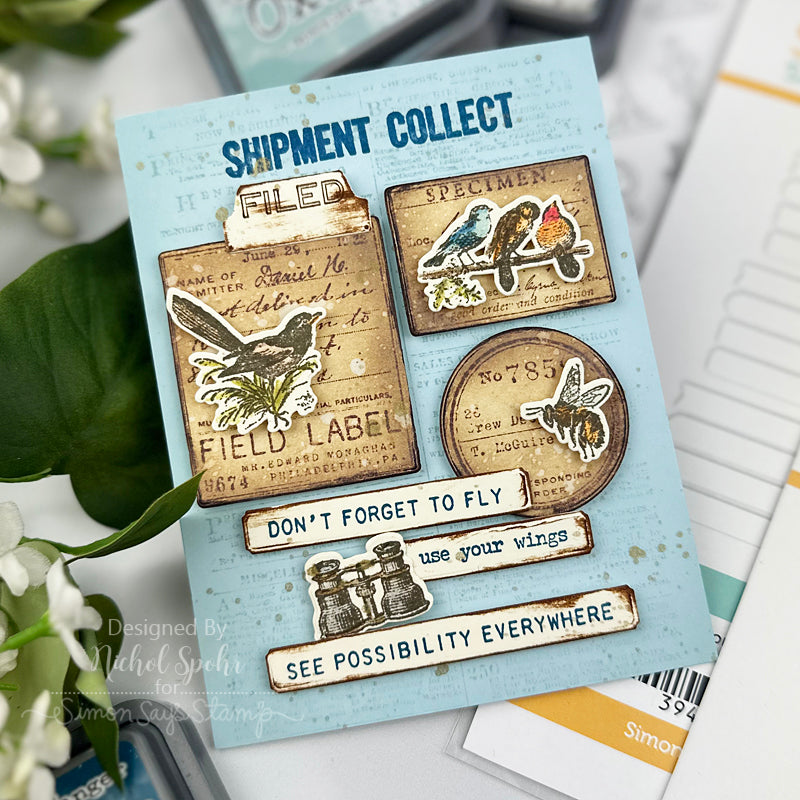 Simon Says Stamp Tiny Things 2 Wafer Dies 305sss Specimen Mixed Media Card Nichol Spohr | color-code:ALT02