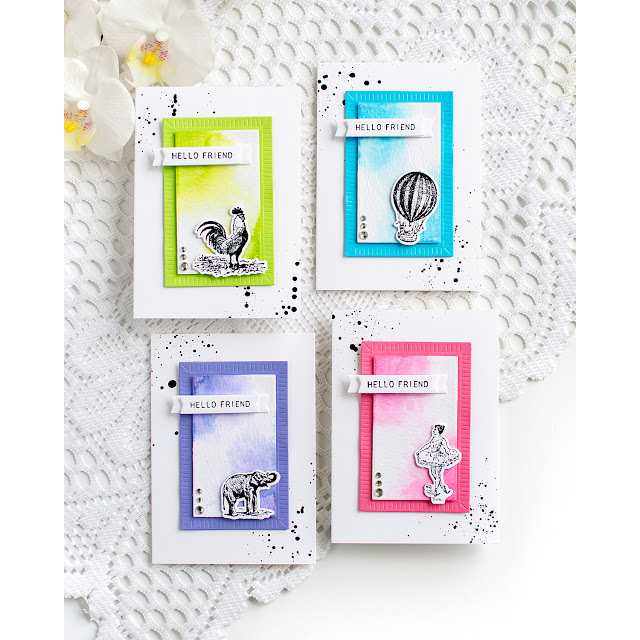 Simon Says Stamp Tiny Things Wafer Dies 164sss 4 Bar Bright Vintage Notecards Heather Hoffman | color-code:ALT05