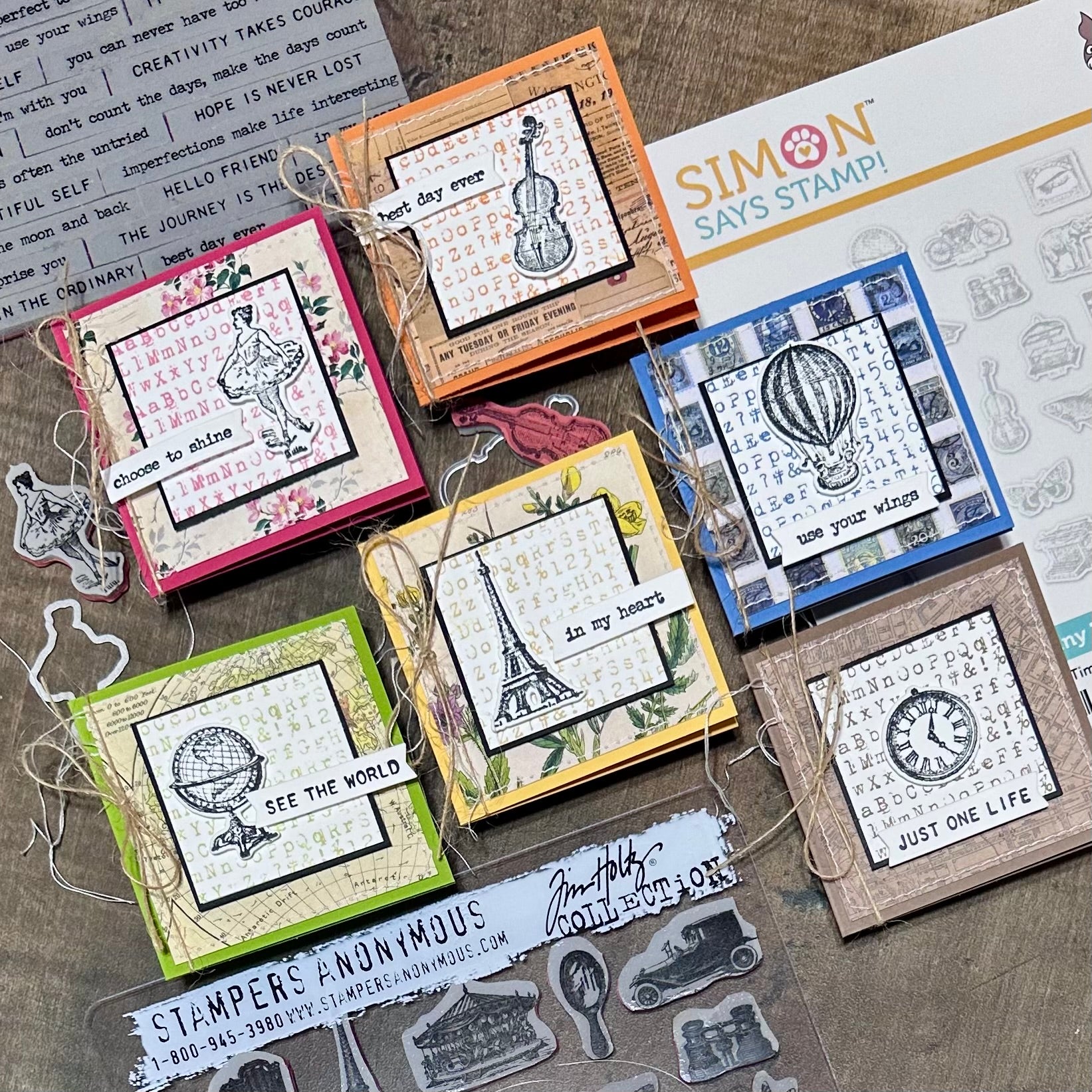Simon Says Stamp Tiny Things Wafer Dies 164sss Richele Christensen Mini Card Set