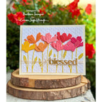 Simon Says Stamp Tissue Petal Stems Wafer Dies s1142 Every Happiness Barbara Tarayao Multi-colored Flowers Blessed Card