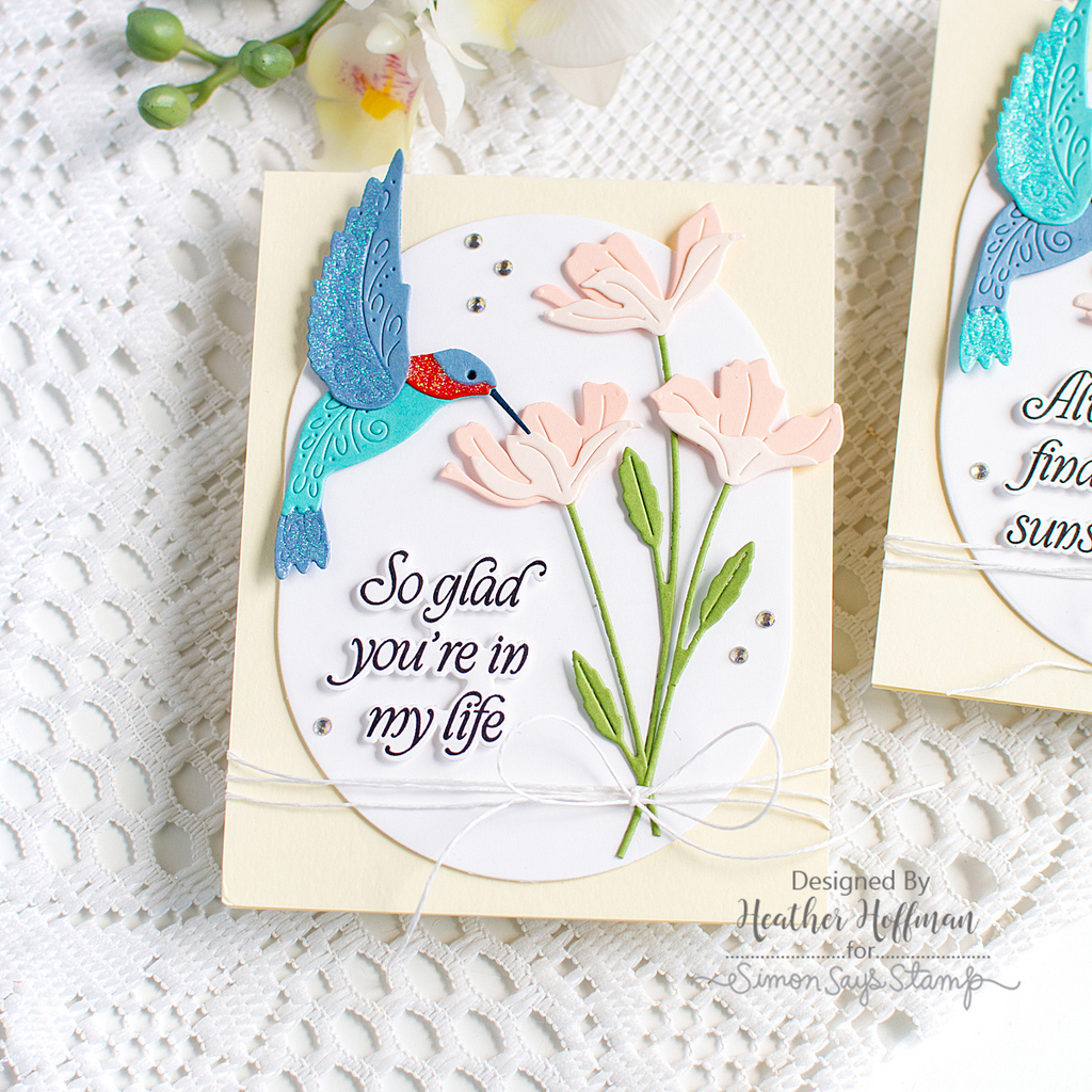 Simon Says Stamp Tissue Petal Stems Wafer Dies s1142 Every Happiness Heather Hoffman Hummingbird and Flowers Card  | color-code:ALT07