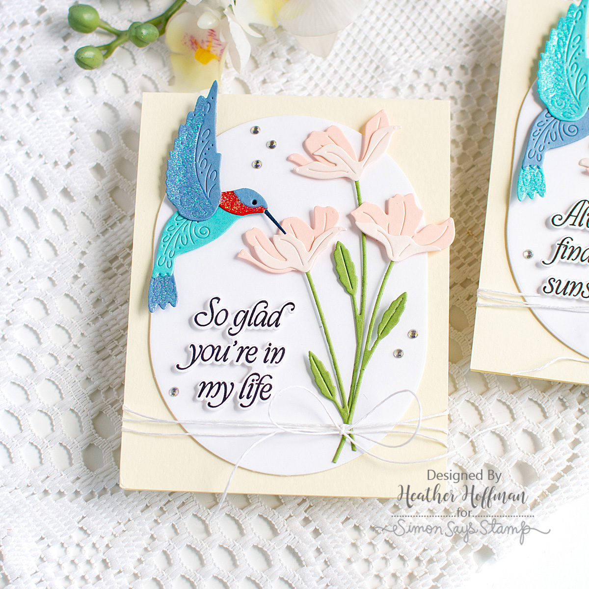 Simon Says Stamp Tissue Petal Stems Wafer Dies s1142 Every Happiness Heather Hoffman Hummingbird and Flowers Card  | color-code:ALT07