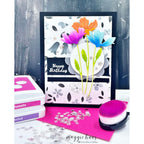 Simon Says Stamp Tissue Petal Stems Wafer Dies s1142 Every Happiness Maggie Haas Pop of Color Flowers Birthday Card