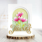 Simon Says Stamp Tissue Petal Stems Wafer Dies s1142 Every Happiness Mindy Eggen Florals and Arch Thanks Card