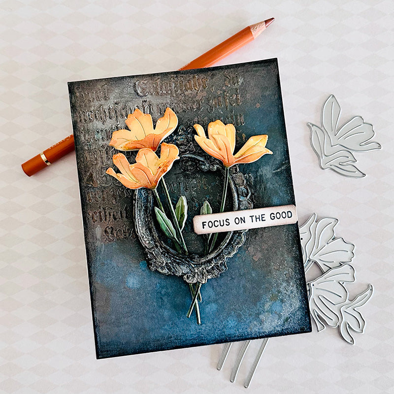 Simon Says Stamp Tissue Petal Stems Wafer Dies s1142 Every Happiness Renee Bergeron Focus on the Good with Flowers Card