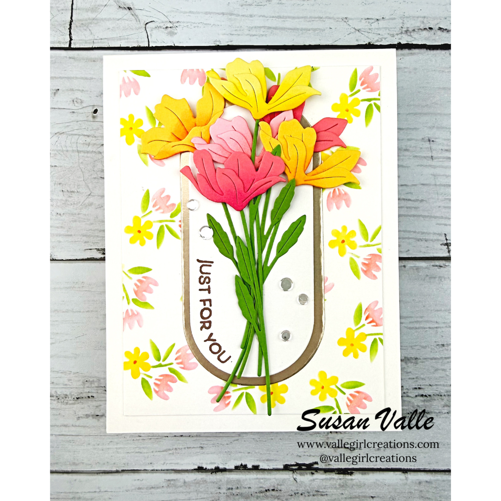 Simon Says Stamp Tissue Petal Stems Wafer Dies s1142 Every Happiness Susan Valle Sweet Blooms for You Card