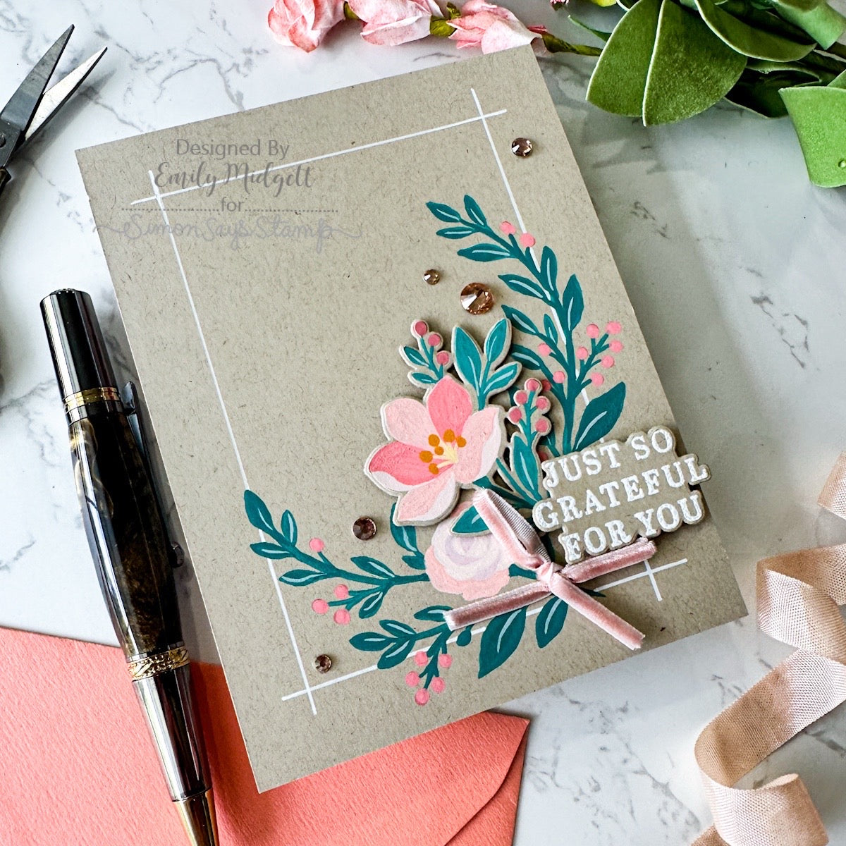 Simon Says Stamp Today and Every Day Wafer Dies 1621sdc Stamptember Emily Midgett Grateful for You Card