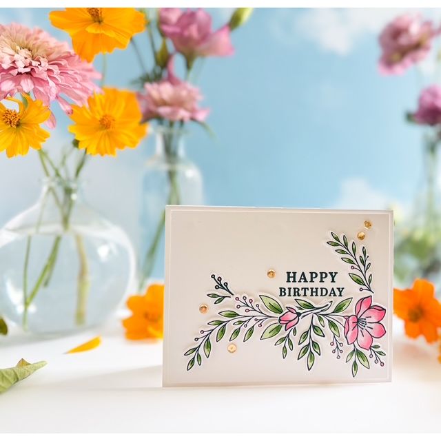 Simon Says Stamp Today and Every Day Wafer Dies 1621sdc Stamptember Latisha Yoast Floral Birthday Card