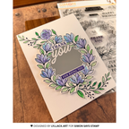 Simon Says Stamp Today and Every Day Wafer Dies 1621sdc Stamptember Thaís Carvalho Thank You Wreath Card