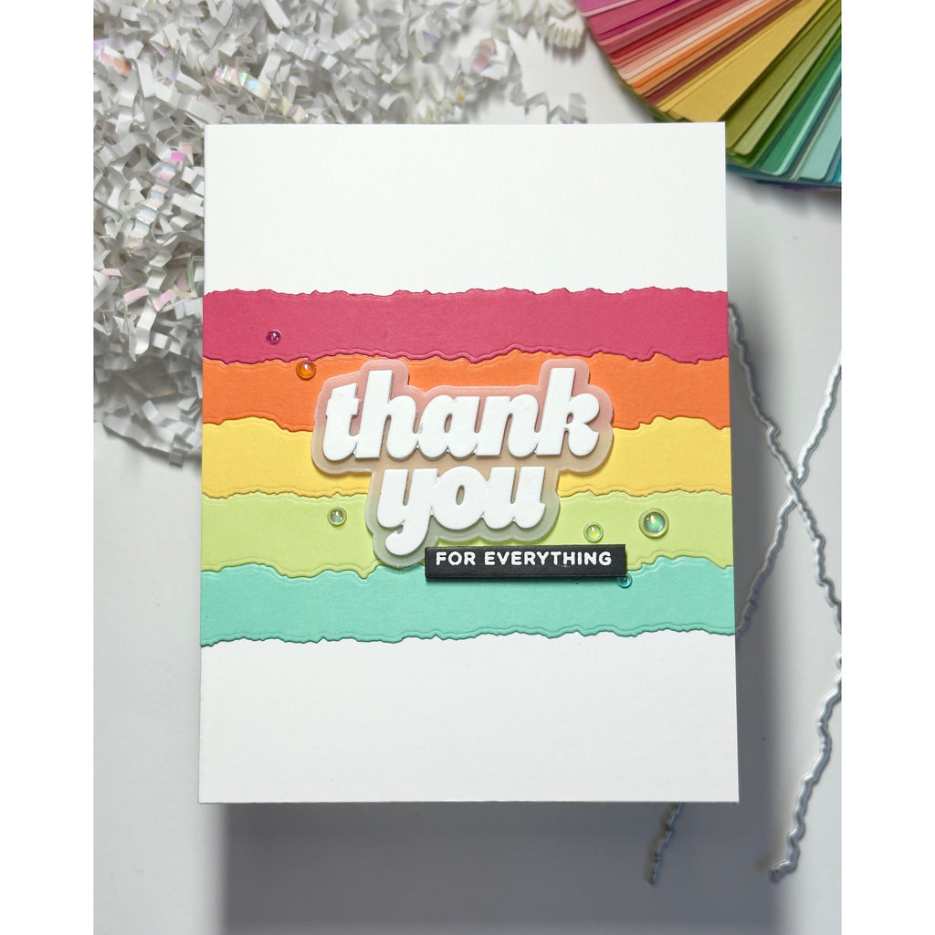 Simon Says Stamp Torn Paper Borders Wafer Dies 1675sd Stamptember Karen Downs Thank You Card