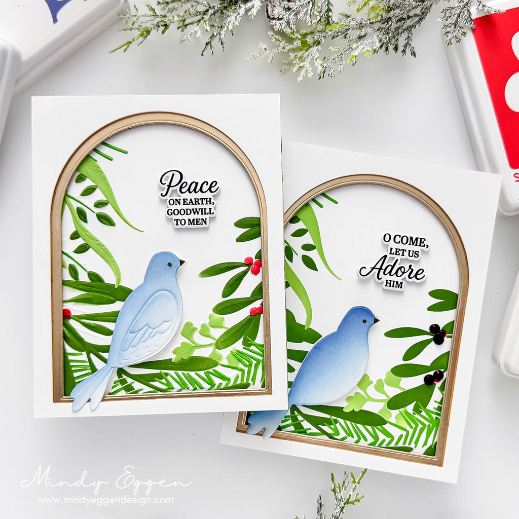Simon Says Stamp Tranquil Dove Embossing Folder and Die sfd563set Mindy Eggen Sacred Christmas Cards | color-code:ALT06