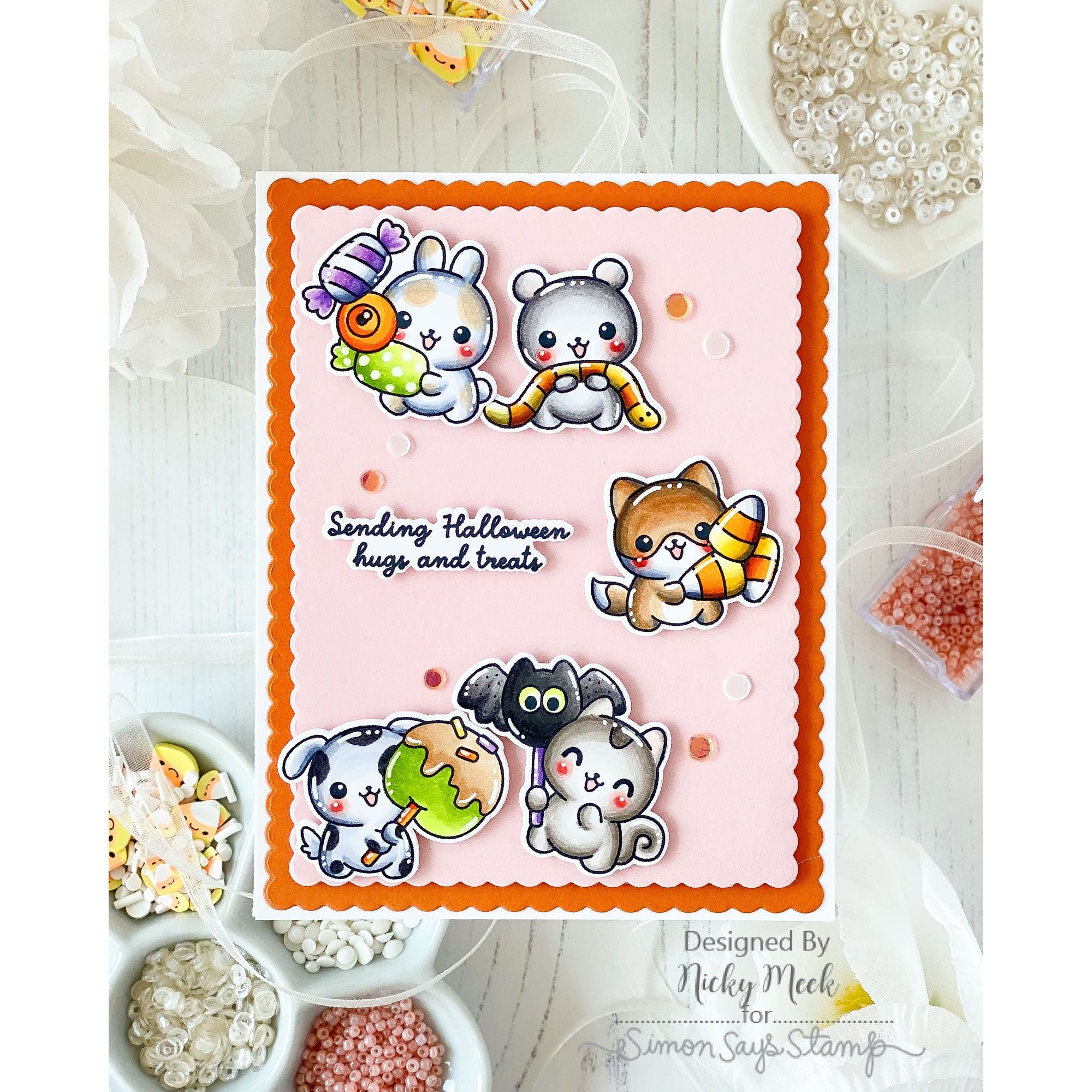 Simon Says Stamp Tricky Treats Wafer Dies 1683sdc Stamptember Nicky Meek Cute Halloween Card