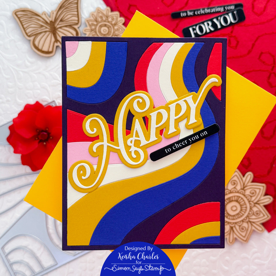 Simon Says Stamp Wavy Rainbow Wafer Die 1624md Stamptember Keisha Charles Cheer You On Card