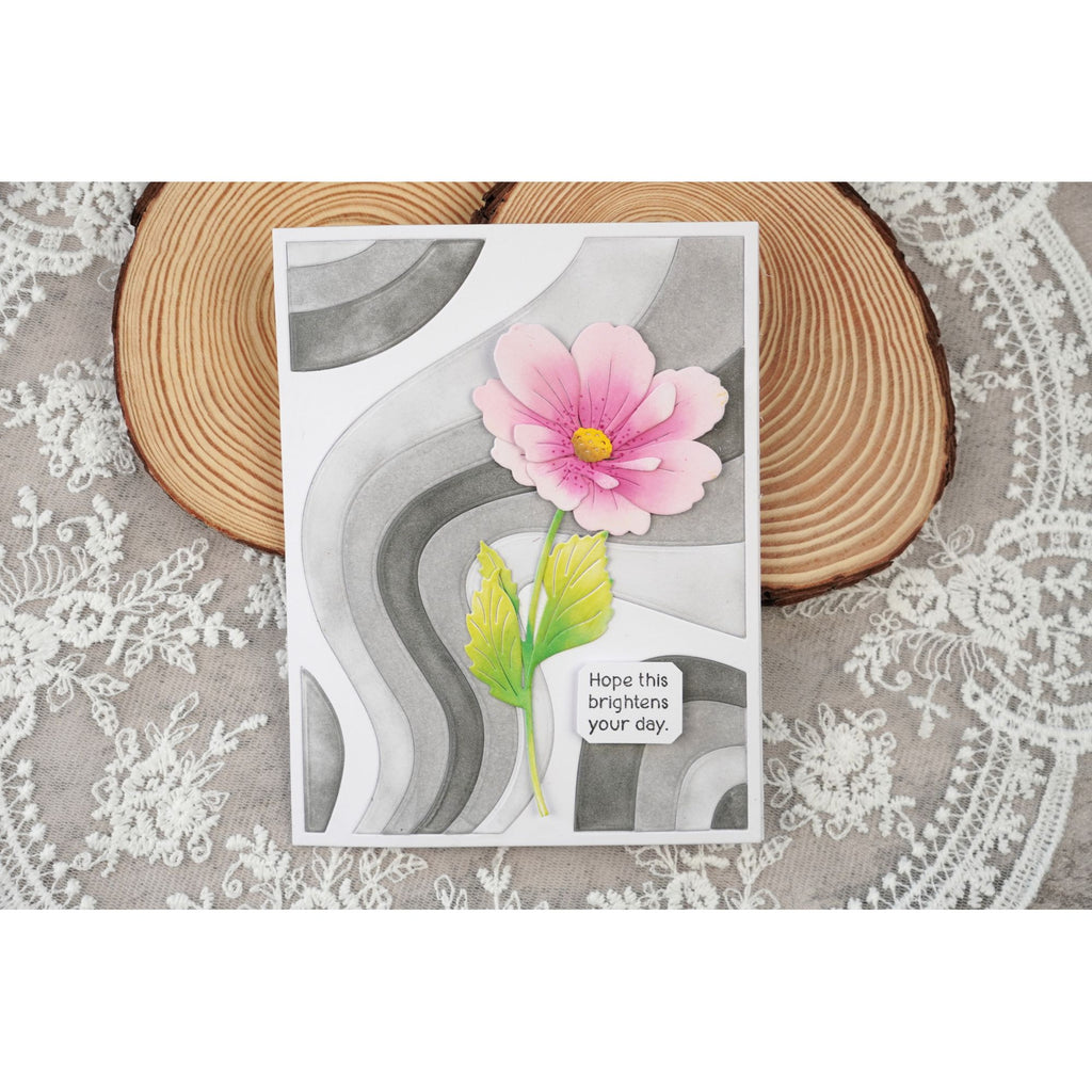 Simon Says Stamp Wavy Rainbow Wafer Die 1624md Stamptember Natasha Foote Pink Bloom Card