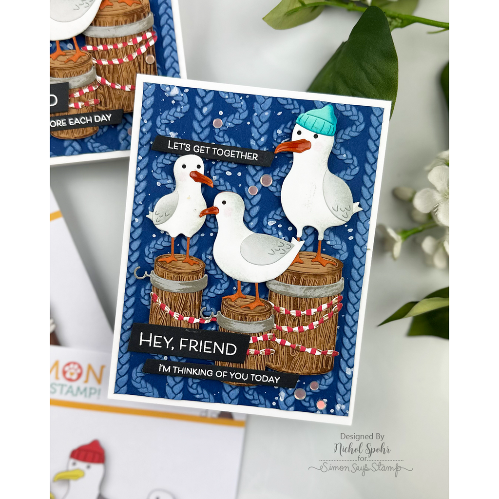 Simon Says Stamp Weathered Pilings Wafer Dies s1166 Shine On Nautical Friend Card Nichol Spohr | color-code:ALT01