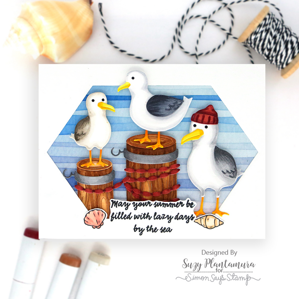 Simon Says Stamp Weathered Pilings Wafer Dies s1166 Shine On Suzy Plantamura Seaside Greetings | color-code:ALT04