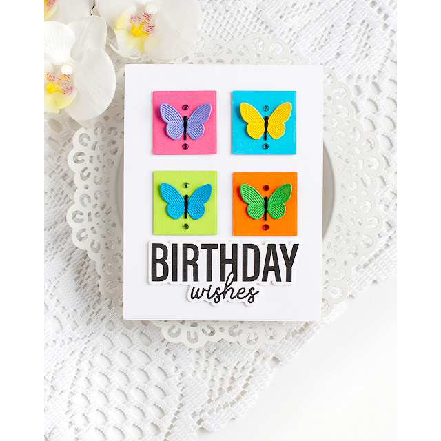 Simon Says Stamp Whirl Butterflies Wafer Dies s1109 Beautiful Moments Bright Butterfly Birthday Card Heather Hoffman - | color-code:ALT08