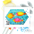Simon Says Stamp Whirl Fish Wafer Dies s1171 Shine On Bright Fish Sparkly Shaker Card Suzy Plantamura | color-code:ALT01
