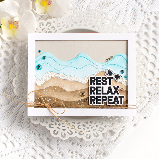 Simon Says Stamp White Heat and Fluff 10ml st0212 Heather Hoffman Seaside Vacation Card | color-code:ALT07