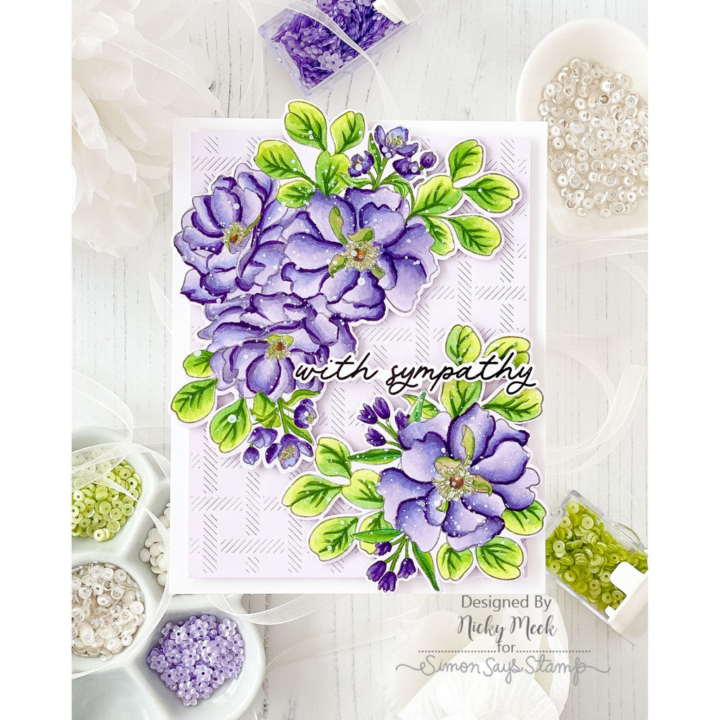 Simon Says Stamp Wild Rose Wafer Dies 1530sdc In My Heart Lavender Sympathy Card | color-code:ALT01