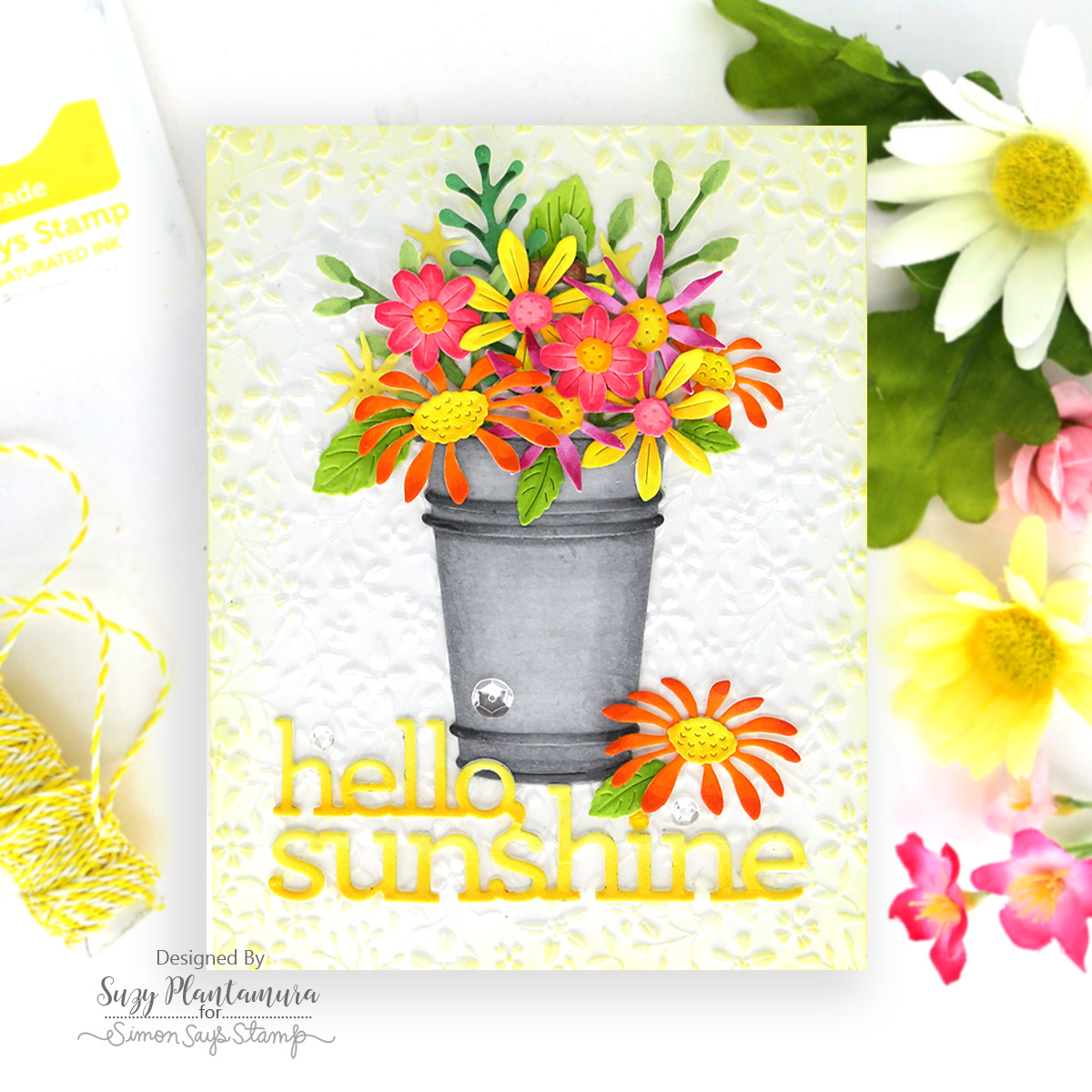 Simon Says Stamp Wildflower Bucket Wafer Dies s1124 Beautiful Moments