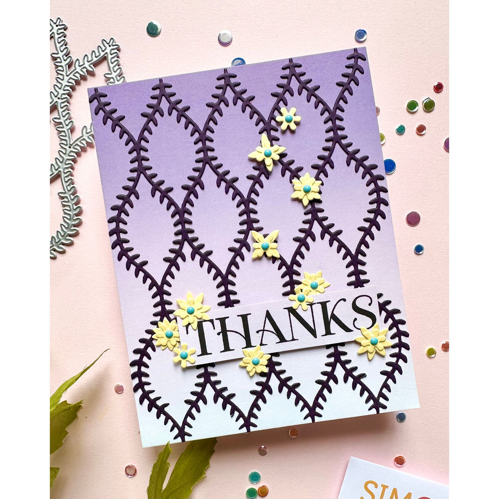Simon Says Stamp Willowweave Plate Wafer Dies s1131 Always There Enza Gudor Thanks Card