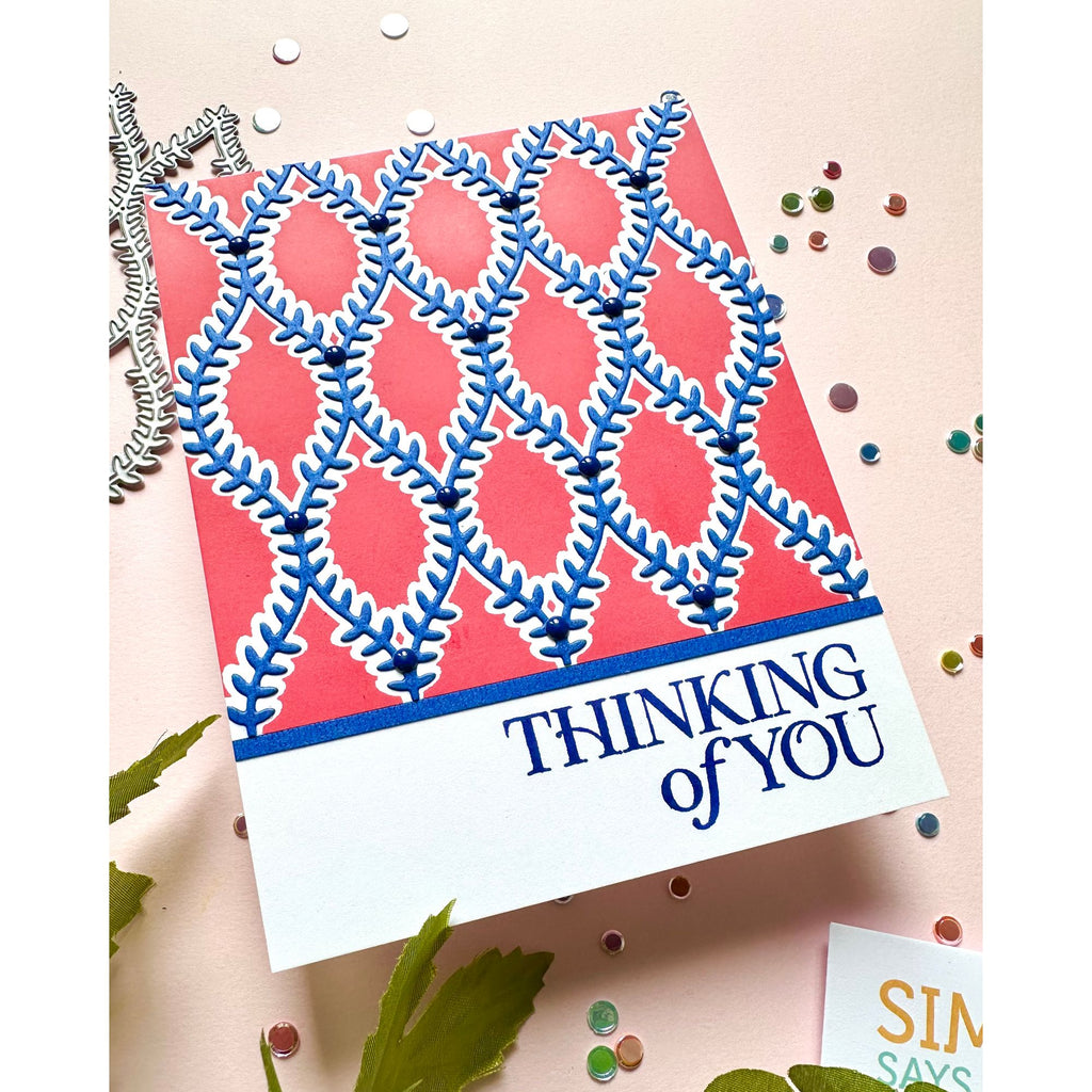 Simon Says Stamp Willowweave Plate Wafer Dies s1131 Always There Enza Gudor Thinking of You Card