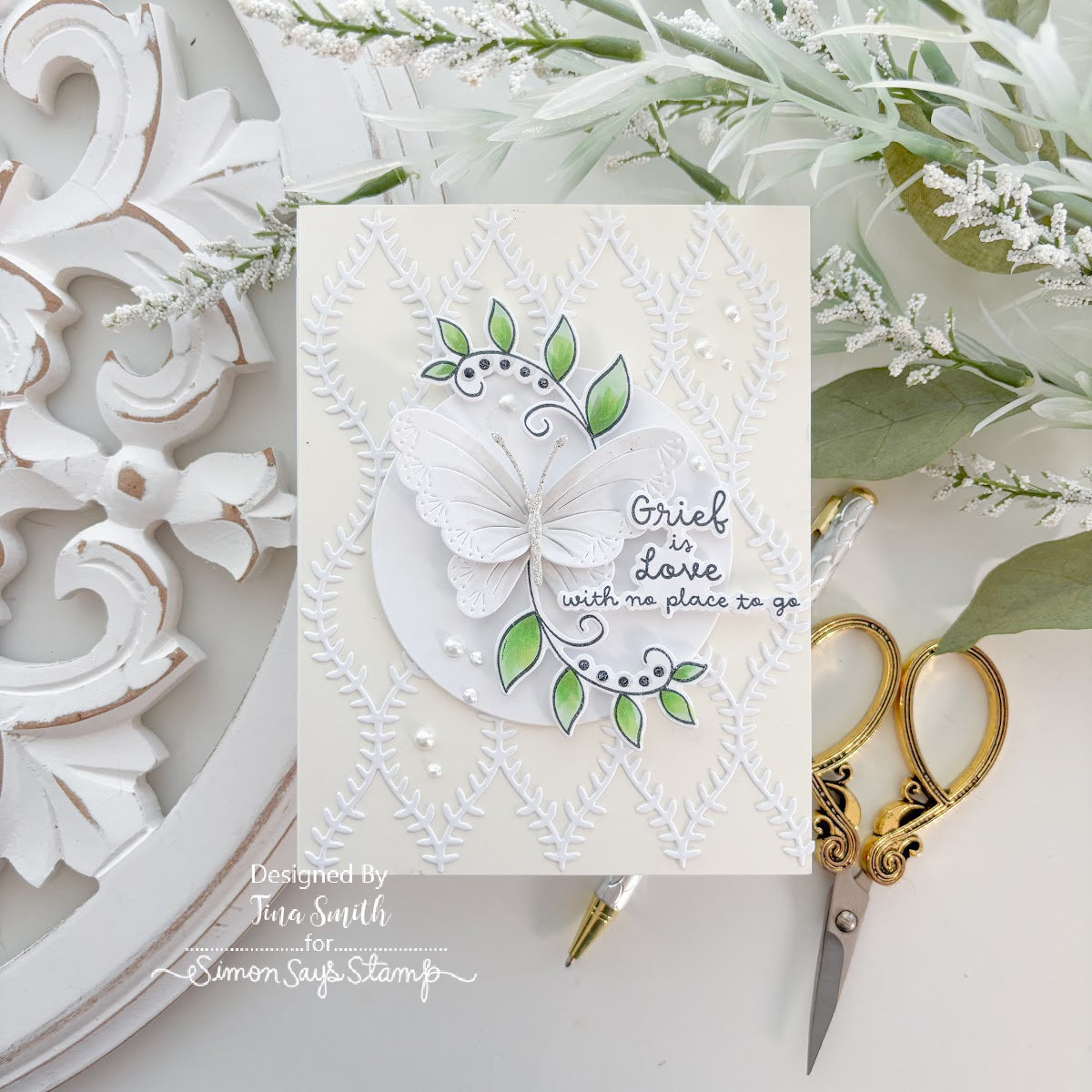 Simon Says Stamp Willowweave Plate Wafer Dies s1131 Always There Tina Smith Grief Card | color-code:ALT04