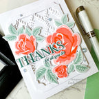 Simon Says Stamp Willowweave Plate Wafer Dies s1131 Coral Roses Thanks Card Emily Midgett | color-code:ALT07