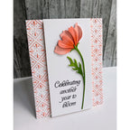 Simon Says Stamp Wishflower Stem Wafer Dies s1143 Every Happiness Lisa Addesa Orange Flower Birthday Card