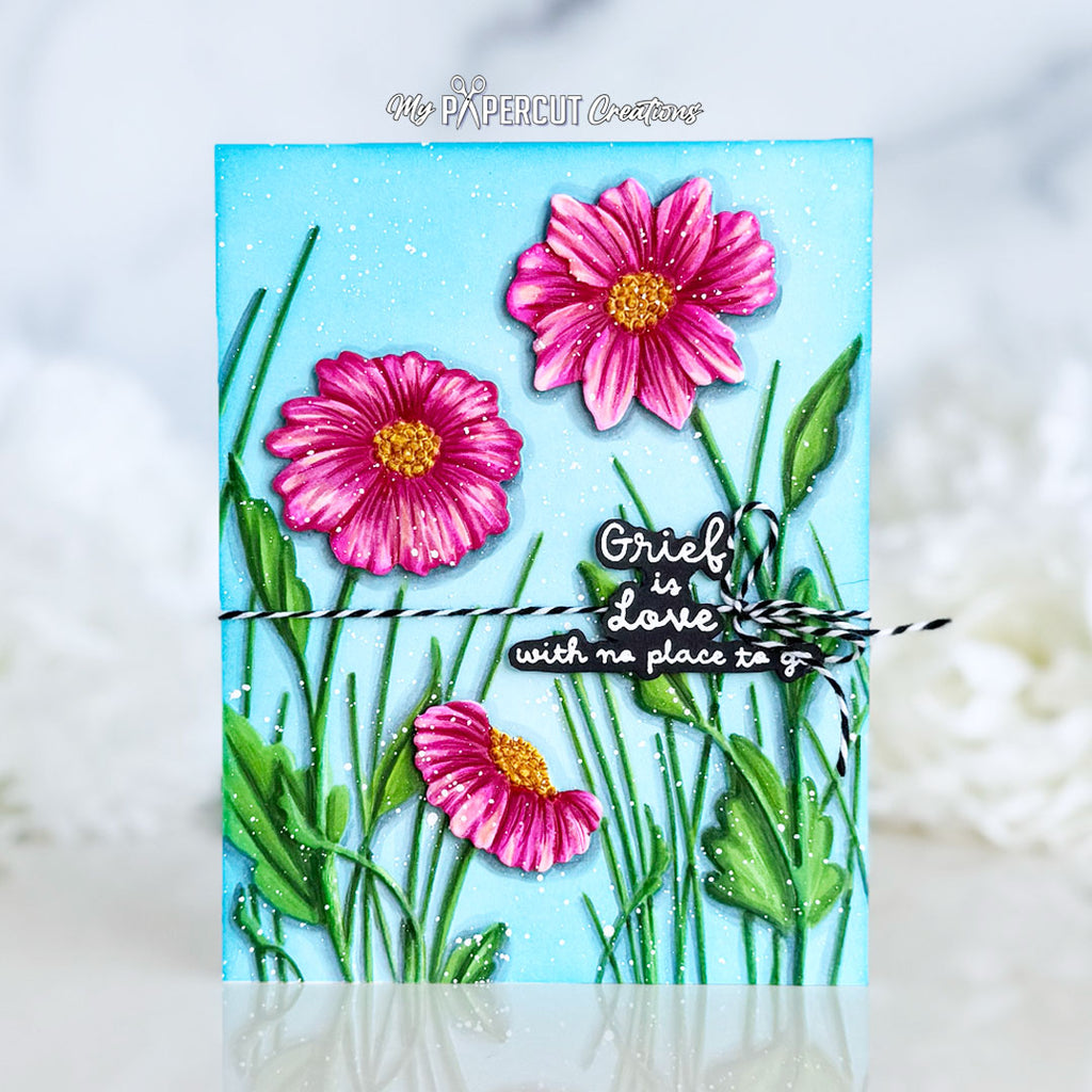 Simon Says Stamp With Sympathy Wafer Dies 1502sdc Always There Brenda Noelke Embossed Floral Sympathy Card