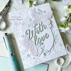 Simon Says Stamp XL Darling Script Greetings Wafer Dies 1740sd Emily Midgett Butterflies With Love Card